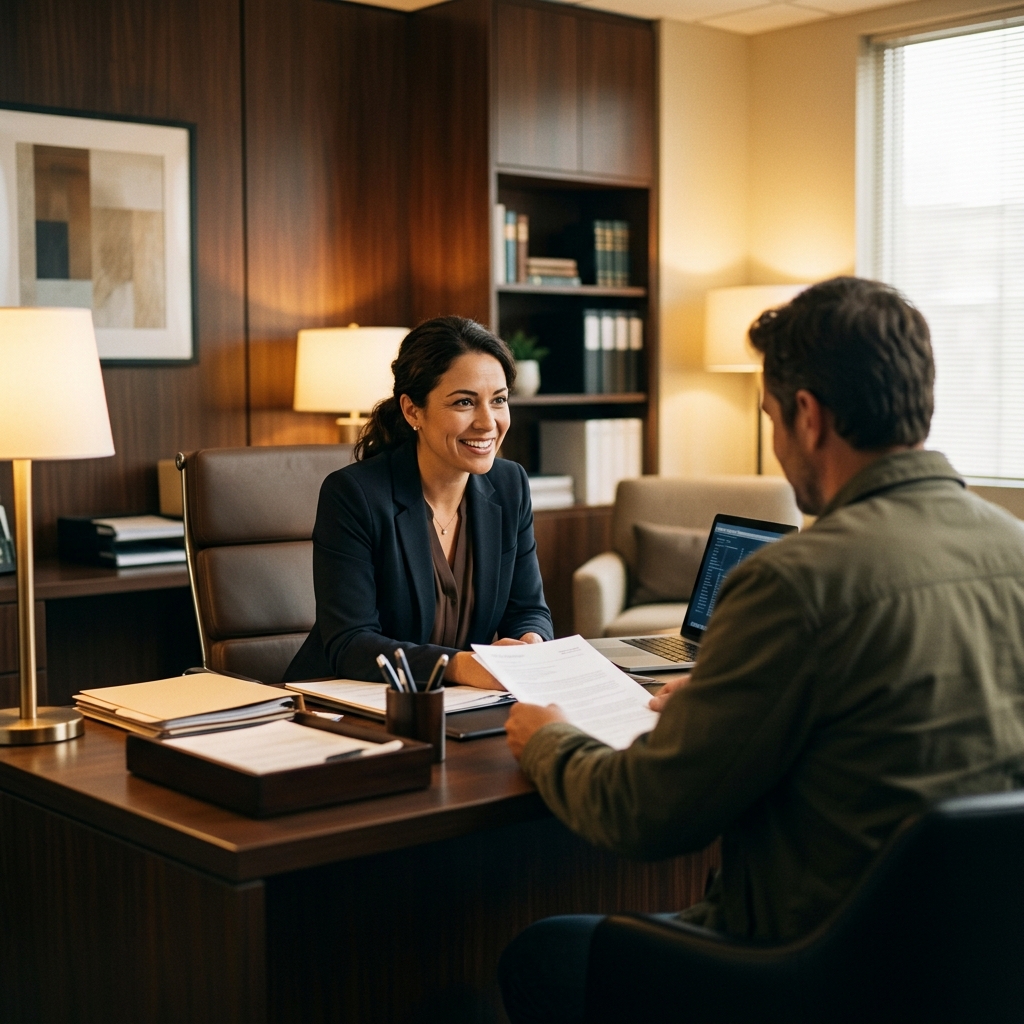 Professional consultant at desk